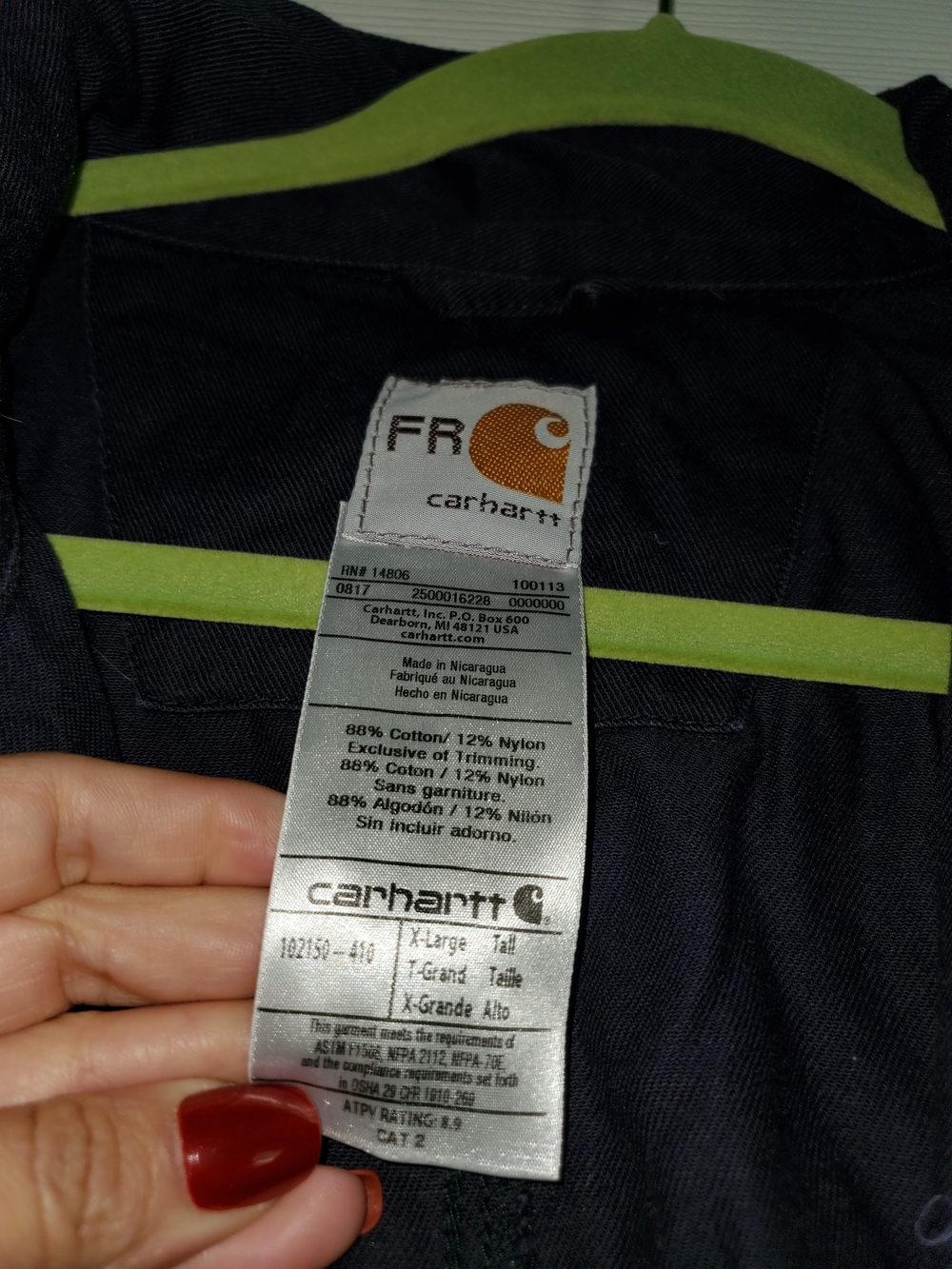 Carhartt Men's Navy Flame-Resistant Deluxe Coveralls - Picture 2 of 6